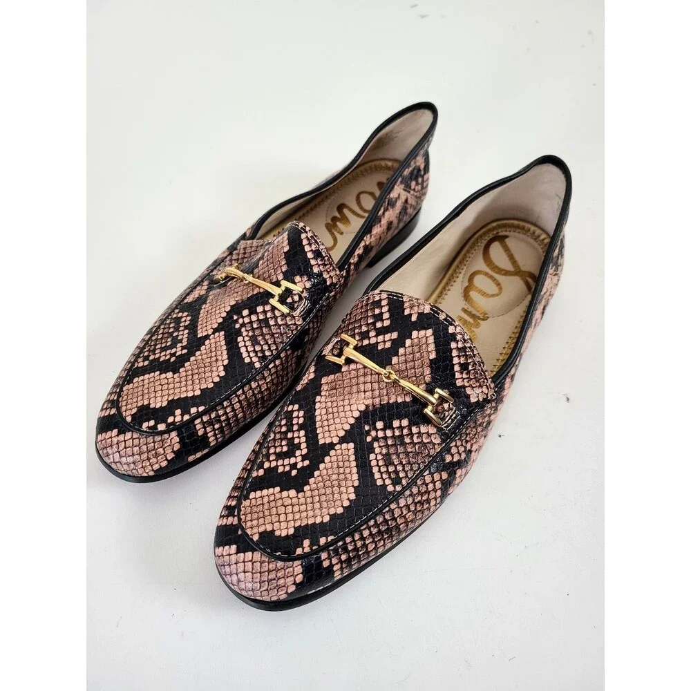 Sam Edelman Loraine Snake Print Loafer Shoes Size 7.5 Horse Bit